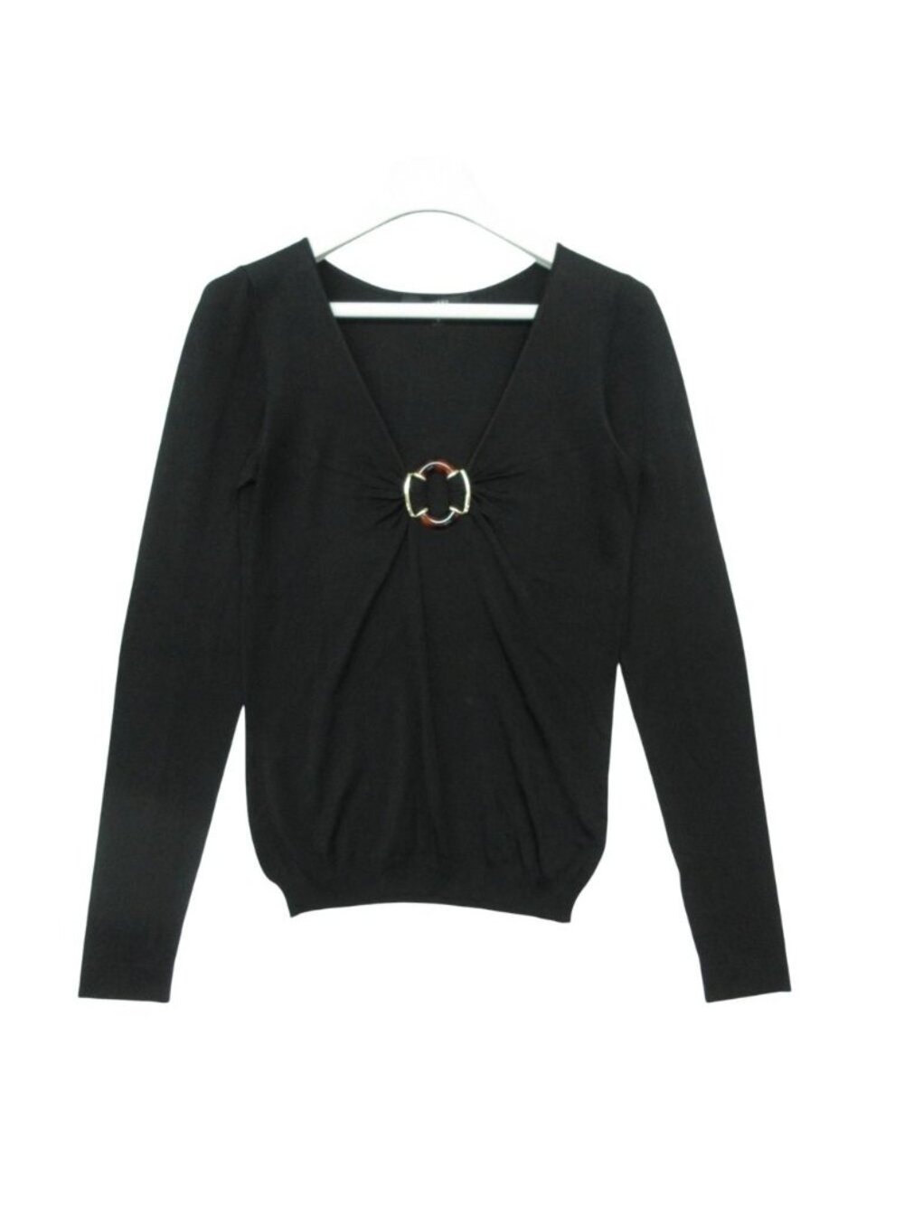 Gucci Top Front Motif Long Sleeve Stretch Black